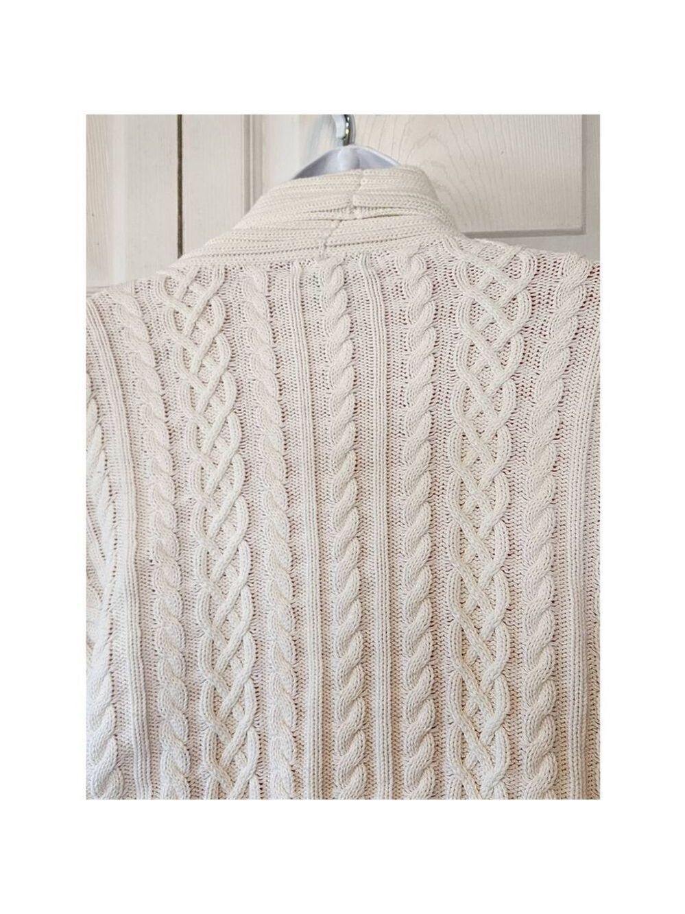 Chaps White Ribbed Sweater Large - Picture 4 of 8